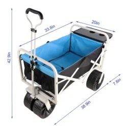 FURNIinspire Wheelbarrows And Lawn Carts Folding Wagon Garden Cart, Multi Function Garden Cart For Carrying, Black And Blue, 47“*20"*43" -Home Haven Furniture Store GUEST 23b3224a dd9d 4270 b71b b2f61cea6809