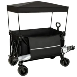 FURNIinspire Outdoor Serving Carts Heavy Duty 500lb Capacity Beach Wagon Foldable Utility Cart For Camping, Black, 37.4"*23.03"*42.52" -Home Haven Furniture Store GUEST 252e892f 9a65 44b3 9ea2 9d689889fd8a