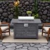 FURNIinspire Outdoor Fireplaces Backyard Rectangular Hollow Iron Stove With Glass Cover, Outdoor Heater, Patio Fire Pit, Gray, 24.8"*41.7"*24" -Home Haven Furniture Store GUEST 253a69a4 09e9 4bc6 a3d4 04aea96e1c3e
