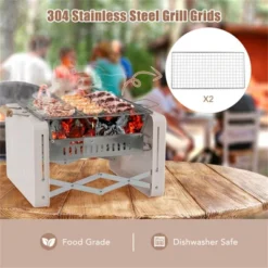 FURNIinspire Outdoor Grills, Griddles And Smokers Professional Foldable Dual Surface Charcoal Grill For BBQ System Outdoor, Beige, 16.33"*4.82"*12.8" 9 FURNIinspire Outdoor Grills, Griddles And Smokers Professional Foldable Dual Surface Charcoal Grill For BBQ System Outdoor, Beige, 16.33"*4.82"*12.8" -Home Haven Furniture Store GUEST 2572dc62 2a63 4ea9 a531 ae4627fcd2b3