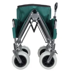 FURNIinspire Outdoor Serving Carts 3-in-1 Folding Wagon With Bench Seat 500lbs Capacity, Beach Tires For Camping Beach, Green, 40.94"*25.2"*44.29" -Home Haven Furniture Store GUEST 257cdffd e137 4cde bc83 d00939166951