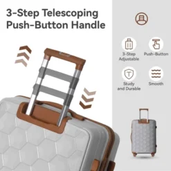 FURNIinspire Bag And Luggage Sets 3 Piece Travel Luggage With Rolling Wheels, Lightweight Hard Shell Suitcase Set, Grey, 20.08"*11.81"*30.12" -Home Haven Furniture Store GUEST 266d187f b7f3 4b78 9aa0 9c5e81fd43ce