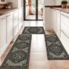 FURNIinspire Floor Mats Home 3 Piece Kitchen Rug Machine Washable Floor Mat For Living Room, Vintage Carpet, Non Slip, Black, 60"*20" -Home Haven Furniture Store GUEST 27441d17 2e35 4688 905f 522ffc27b0f5