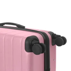 FURNIinspire Bag And Luggage Sets 3 Piece Travel Hard Shell Luggage, Lightweight Rolling Suitcases With Wheels, Pink, 20.87"*11.61"*30.31" -Home Haven Furniture Store GUEST 28840b1f 3599 4f3e 9843 da1238e46de8