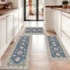 FURNIinspire Floor Mats 3 Piece Modern Kitchen Rug Non-Slip Floor Carpet Large Machine Washable Area Rugs For Bathroom, Blue, 20"*60" -Home Haven Furniture Store GUEST 28b1abb4 c0ce 463f 9079 1178a08217e8