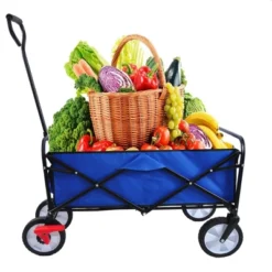 FURNIinspire Wheelbarrows And Lawn Carts Folding Wagon Cart, Collapsible Garden, Beach And Shopping Utility Cart With Handle, Blue, 41“*21"*46" -Home Haven Furniture Store GUEST 297c00d0 da31 4806 9595 b11908e9d886