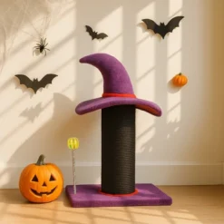 FURNIinspire Pet Tower Halloween Cat Tree Wizard Hat Cat Scratching Post, Cute Cat Toys Kitten Pet Furniture Indoor, Purple, 15.8"*11.8"*23.6" -Home Haven Furniture Store GUEST 2a9015c6 2dff 4517 9935 6c53db7aba43