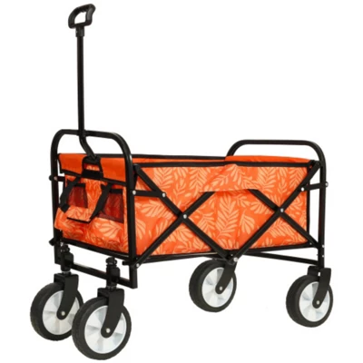 FURNIinspire Outdoor Serving Carts Minimeetall Collapsible Foldable Wagon Cart Utility Wagon Grocery Cart 225lbs, Orange, 35.04"*22.44"*38.58" 7 FURNIinspire Outdoor Serving Carts Minimeetall Collapsible Foldable Wagon Cart Utility Wagon Grocery Cart 225lbs, Orange, 35.04"*22.44"*38.58" - Image 5