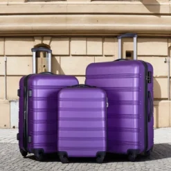 FURNIinspire Bag And Luggage Sets 3 Piece Luggage Set Spinner Suitcase With TSA Lock, Travel Options For Family Travel, Purple, 20" 24' 28" -Home Haven Furniture Store GUEST 2c15d377 f152 43af 9410 c3edc918a1fc