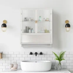 FURNIinspire Kitchen And Dining Cabinets Modern Wall Cabinet Closet Pantry Cabinets With Glass Door, Shelf, Towel Rack, White, 9.06"*23.62"*30.71" 10 FURNIinspire Kitchen And Dining Cabinets Modern Wall Cabinet Closet Pantry Cabinets With Glass Door, Shelf, Towel Rack, White, 9.06"*23.62"*30.71" -Home Haven Furniture Store GUEST 2c3647a2 a9e7 4a64 811d c6d09e523627