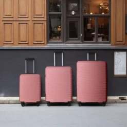 FURNIinspire Bag And Luggage Sets 3 Piece Rolling Suitcase Set, Hard Suitcases With Wheels, Lightweight Travel Luggage, Pink, 21.46"*12.01"*30.51" -Home Haven Furniture Store GUEST 2d81947c 2240 426e 80c8 524db56f570e