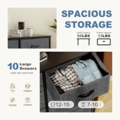 FURNIinspire Dressers 10 Drawer Fabric Tall Dresser Tower Closet Storage Chest Of Drawers For Bedroom Nursery, Grey, 11.8"*31.4"*45.6" 9 FURNIinspire Dressers 10 Drawer Fabric Tall Dresser Tower Closet Storage Chest Of Drawers For Bedroom Nursery, Grey, 11.8"*31.4"*45.6" -Home Haven Furniture Store GUEST 2da8ddcc f3f9 4e6c b5cd 1d6fce83348a