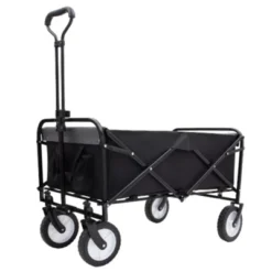 FURNIinspire Outdoor Serving Carts Collapsible Foldable Wagon Cart With Strapping System Beach Wagon Utility Cart, Black, 35.04"*21.65"*38.98" -Home Haven Furniture Store GUEST 340ee51c 8dd5 4fe3 817e 7b4dd413d6b4