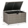 FURNIinspire Utility Storage Cabinet 113 Gallon Deck Box Rattan Outdoor Storage Box Waterproof Storage Container For Indoor, Grey, 47.2"*6.70"*30.7" -Home Haven Furniture Store GUEST 34527170 cc6f 41fc a3da d01cb02e5c3e