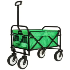 FURNIinspire Outdoor Serving Carts Minimeetall Collapsible Foldable Wagon Cart Utility Wagon Grocery Cart 225lbs, Green, 35.04"*22.44"*38.58" -Home Haven Furniture Store GUEST 377a71cc 1227 4a32 8cac 396c4e773f38