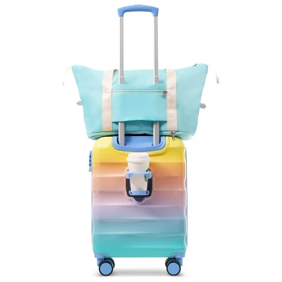 FURNIinspire Bag And Luggage Sets 20 Inch Carry On Luggage Luggage Set, Suitcase With Cup Holder, Travel Luggage, Multicolored, 8.3"*15.6"*21.7" 3 FURNIinspire Bag And Luggage Sets 20 Inch Carry On Luggage Luggage Set, Suitcase With Cup Holder, Travel Luggage, Multicolored, 8.3"*15.6"*21.7"