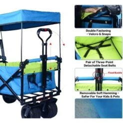 FURNIinspire Outdoor Serving Carts Collapsible Wagon Foldable With Removable Canopy Wheels For All-Terrain Brake For Camping, Blue, 35.4"*19.7"*44.5" 9 FURNIinspire Outdoor Serving Carts Collapsible Wagon Foldable With Removable Canopy Wheels For All-Terrain Brake For Camping, Blue, 35.4"*19.7"*44.5" -Home Haven Furniture Store GUEST 38756e6a fc25 48fe b7d7 184f01dcd2d6