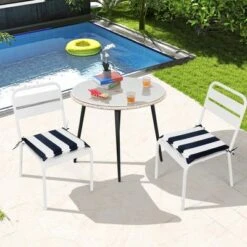 FURNIinspire Outdoor Seat Cushions 4pcs Patio Seat Cushion Replacement Seat Cushion, Striped Sponge Seat Cushion For  Gardens, Blue, 15"*15"*2.1" -Home Haven Furniture Store GUEST 38c843ce fcbe 4860 97a5 f92aa383bade