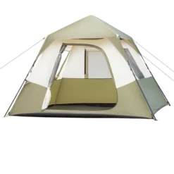 FURNIinspire Camping Tents 6 Person Camping Tent With Rainfly And Carry Bag For Hiking Outdoor, Easy To Assemble Tent, Green, 107.87"*120"*65.98"