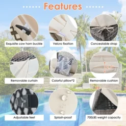 FURNIinspire Patio Chaise Lounges Patio Daybed With Cushions And Tent, Wicker Sunbed For Backyard, Garden, Brown And Beige, 72.4“*90.5"*102.4" -Home Haven Furniture Store GUEST 3b1e6115 9831 4d5a 8f3b a43f25046341