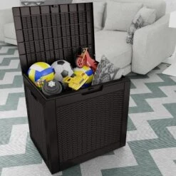FURNIinspire Deck Boxes 2pcs 30 Gallon Deck Box, Outdoor Storage Boxes, Wicker Storage Deck Box For Patio Furniture, Garden Tools, Black, 21“*22”*17“ -Home Haven Furniture Store GUEST 3bc28e0a 7b54 48cb 8b94 aa94e44bdc2a