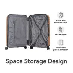 FURNIinspire Bag And Luggage Sets 3 Piece Travel Hard Shell Luggage, Lightweight Rolling Suitcases With Wheels, Brown, 20.67"*11.61"*29.92" -Home Haven Furniture Store GUEST 3ca65502 a78f 484a a005 a61b9e7fe2a0