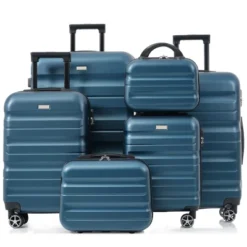 FURNIinspire Bag And Luggage Sets 6 Piece Luggage Set, Lightweight Carry On Luggage Suitcases With Wheels For Travel Business, Blue, 11.8"*19.7"*30.3" -Home Haven Furniture Store GUEST 3d11013b 809c 44c3 b1a6 d1f74c752934
