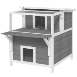 FURNIinspire Pet Crates And Houses Cat House, Double-Layer, Removable Pet House With Sloping Roof, Waterproof Kitty House, Gray, 34.3"*25.2"*29.9" -Home Haven Furniture Store GUEST 3e7a4581 a914 425b bcd3 0e5ae464dbbd