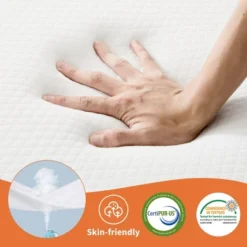 FURNIinspire Mattresses 4 Inch Full Size Foldable Mattress Flush 3-Fold Mattress For Pressure Relief Comfort Sleep, White, 75"*54"*4"