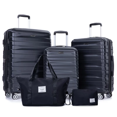 FURNIinspire Bag And Luggage Sets 5 Piece Expandable Hard Shell Suitcase Set Stylish Rolling Travel Luggage For Family, Black, 20.28"*11.42"*30.31" 7 FURNIinspire Bag And Luggage Sets 5 Piece Expandable Hard Shell Suitcase Set Stylish Rolling Travel Luggage For Family, Black, 20.28"*11.42"*30.31" - Image 5