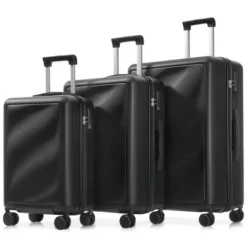 FURNIinspire Bag And Luggage Sets Travel Luggage Set Suitcase Set, 3 Piece Hard Shell Suitcases, Lightweight Suitcase, Black, 11.4"*20.1"*29.1" -Home Haven Furniture Store GUEST 3f8964b4 6439 411f 8b9a d399e4ef08e2