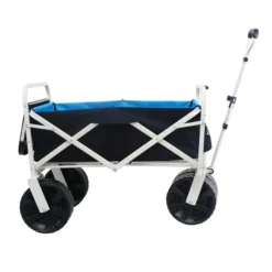 FURNIinspire Wheelbarrows And Lawn Carts Folding Wagon Garden Cart, Multi Function Garden Cart For Carrying, Black And Blue, 47“*20"*43" -Home Haven Furniture Store GUEST 4022570b b55d 4ad4 b168 3c430fe2baf0