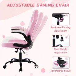 FURNIinspire Task And Office Chairs Pu Leather Office Chair Swivel Computer Gaming Chair With Lumbar Support, Pink And White, 25"*28"*46" 10 FURNIinspire Task And Office Chairs Pu Leather Office Chair Swivel Computer Gaming Chair With Lumbar Support, Pink And White, 25"*28"*46" -Home Haven Furniture Store GUEST 40279e2f c630 43d2 b646 51e7639f4621