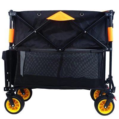 Furniinspire Wheelbarrows And Lawn Carts Big Large Capacity Folding Cart, Extra Long Extender Wagon Cart, Black And Orange, 53“*20"*51" 6 Furniinspire Wheelbarrows And Lawn Carts Big Large Capacity Folding Cart, Extra Long Extender Wagon Cart, Black And Orange, 53“*20"*51" - Image 4