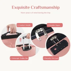 FURNIinspire Luggage 24 Inch Hardside Luggage Expandable Travel Business Suitcase, Hard Shell Lightweight Roller Suitcase, Pink, 10.83"*17.32"*26.38" -Home Haven Furniture Store GUEST 421c8612 6b8d 4b70 828d b0678618a118