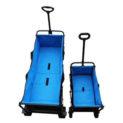 FURNIinspire Wheelbarrows And Lawn Carts Large Capacity Folding Cart Extender Wagon Cart, Lawn Cart For Picnic, Shopping, Black And Blue, 53“*21"*41" 5 FURNIinspire Wheelbarrows And Lawn Carts Large Capacity Folding Cart Extender Wagon Cart, Lawn Cart For Picnic, Shopping, Black And Blue, 53“*21"*41" - Image 3