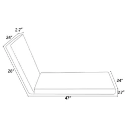 FURNIinspire Outdoor Seat Cushions Chair Cushion Replacement Outdoor Chaise Lounge Cushion 2 PCS For Patio Garden, Backyard, Blue, 75"*24"*2.7" -Home Haven Furniture Store GUEST 446194e6 8484 4818 8ddc 606cba45f363 2