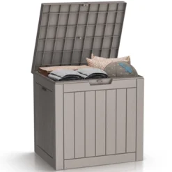 FURNIinspire Deck Boxes Outdoor Storage Box, 30 Gallon Deck Box, Weather-Resistant Deck Box Indoor And Outdoor Use, Light Brown, 17“*22”*21“ 11 FURNIinspire Deck Boxes Outdoor Storage Box, 30 Gallon Deck Box, Weather-Resistant Deck Box Indoor And Outdoor Use, Light Brown, 17“*22”*21“ -Home Haven Furniture Store GUEST 458b7d30 5b76 49ae 9fad 9de5da890a00