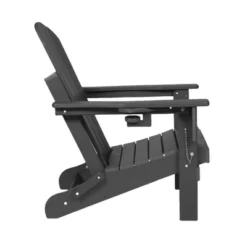 FURNIinspire Patio Accent Chairs Folding Adirondack Chair, Outdoor Adirondack Chair With Cup Holder, Wood Texture Folding Chair, Gray, 32"*29"*36" -Home Haven Furniture Store GUEST 45bb3275 8806 4038 94d8 b5af155db79a