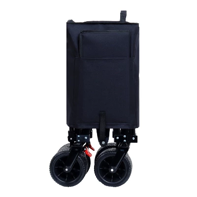FURNIinspire Wheelbarrows And Lawn Carts Yard Cart Garden Cart, Collapsible Folding Wagon For Camping, Beach, Black, 46.85"*22.05"*41.34" 3 FURNIinspire Wheelbarrows And Lawn Carts Yard Cart Garden Cart, Collapsible Folding Wagon For Camping, Beach, Black, 46.85"*22.05"*41.34"