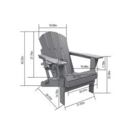 FURNIinspire Patio Accent Chairs Folding Adirondack Chair, Outdoor Adirondack Chair With Cup Holder, Wood Texture Folding Chair, Black, 32"*29"*36" -Home Haven Furniture Store GUEST 46c6a7aa 3829 421e be71 4ee2de0c448e