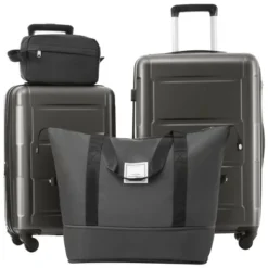 FURNIinspire Bag And Luggage Sets Luggage Set Travel Suitcase With Bags Spinner Wheels Abs Lightweight Suitcase, Black, 16"*10"*24" -Home Haven Furniture Store GUEST 47a09515 1b0e 4143 bfcf 7fd54a07fc89
