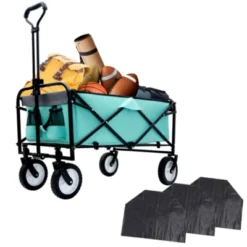 FURNIinspire Outdoor Serving Carts 360lbs Foldable Wagon Cart Beach Wagon Utility Cart Wagon Grocery Cart For Fishing, Blue, 35.04"*21.65"*38.98" -Home Haven Furniture Store GUEST 47a09a12 ba76 41af a71a 3fe5c4bc7100