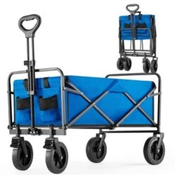 FURNIinspire Wheelbarrows And Lawn Carts Collapsible Folding Wagon Car, Heavy Duty Utility Wagon With All-Terrain Wheels, Blue, 20"*34.6"*39" -Home Haven Furniture Store GUEST 493bf6ec 4b2a 4fa7 a4a6 5a54d024d1c0
