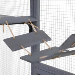 FURNIinspire Pet Crates And Houses Cat Enclosure With Leaping Platforms, Feline Condos, Catwalk, Scratching Panel, Gray, 104.3"*35.4"*72.1" -Home Haven Furniture Store GUEST 4a35fb26 9102 49da b4be 13d6ad04fc61