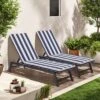 FURNIinspire Outdoor Seat Cushions 2pcs Stripe Patio Furniture Seat Cushion Replacement For Chaise Lounge, Removable Cover, Blue, 74.4"*22.05"*2.76" -Home Haven Furniture Store GUEST 4a939291 d68e 4b14 a11e 1495487d763f