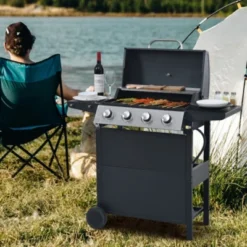 FURNIinspire Outdoor Grills, Griddles And Smokers Professional 4 Burner Gas Grill, Stainless Steel BBQ With Pizza Oven, Black, 27.2"*18.1"*15" 9 FURNIinspire Outdoor Grills, Griddles And Smokers Professional 4 Burner Gas Grill, Stainless Steel BBQ With Pizza Oven, Black, 27.2"*18.1"*15" -Home Haven Furniture Store GUEST 4ae83d39 de87 4250 a239 8f9f374ab101