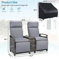 FURNIinspire Patio Accent Chairs, All Weather Outdoor Patio Chairs High Back Couch With Premium Cushions For Garden Backyard, Gray, 47.6"*23.6"*46.1" 9 FURNIinspire Patio Accent Chairs, All Weather Outdoor Patio Chairs High Back Couch With Premium Cushions For Garden Backyard, Gray, 47.6"*23.6"*46.1" -Home Haven Furniture Store GUEST 4dceec9d 36be 4d66 a1b4 6fcdb8b3e582