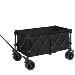 FURNIinspire Wheelbarrows And Lawn Carts Beach Wagon Lawn Cart Garden Cart, Heavy Duty Folding Utility Yard Cart, Black, 20.87"*42.91"*32.68" -Home Haven Furniture Store GUEST 50aa40df 8669 455d 923a 5e6b68a224a1
