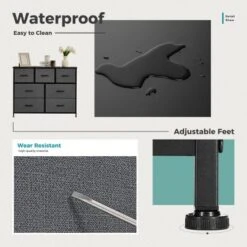 FURNIinspire Dressers 7 Drawer Fabric Tall Dresser Tower Closet Storage Chest Of Drawers For Bedroom Nursery, Grey, 11.8"*39.3"*30.3" -Home Haven Furniture Store GUEST 527e358e 65a2 4af5 b32c 0e0987fe8335